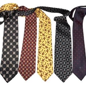5 High End Silk Patterned Ties (Christian Dior, Jos. A. Bank, Brooks Brothers)